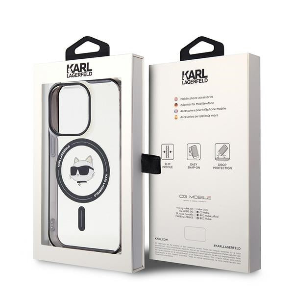 Husa MagSafe pentru Apple iPhone 15 Pro Max, Karl Lagerfeld, IML Choupette's Head, Transparenta