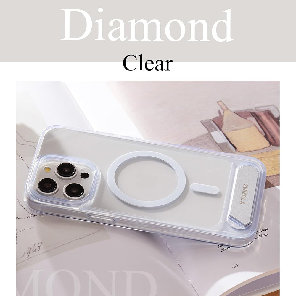 Husa MagSafe pentru Apple iPhone 15 Pro Max, Torras, Pstand, Transparenta