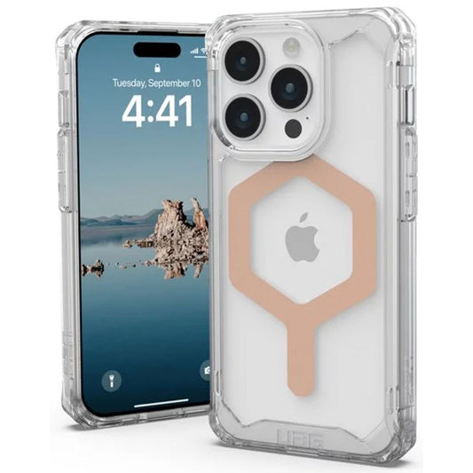 Husa MagSafe pentru Apple iPhone 15 Pro, Urban Armor Gear, Plyo, Roz Aurie