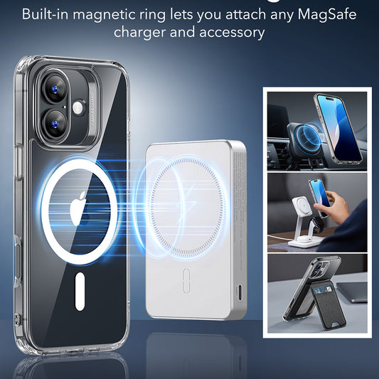 Husa MagSafe pentru Apple iPhone 16, ESR, Classic Hybrid, Transparenta