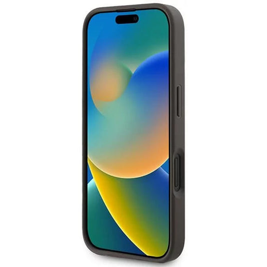 Husa MagSafe pentru Apple iPhone 16, Guess, 4G Ring Classic Logo, Maro