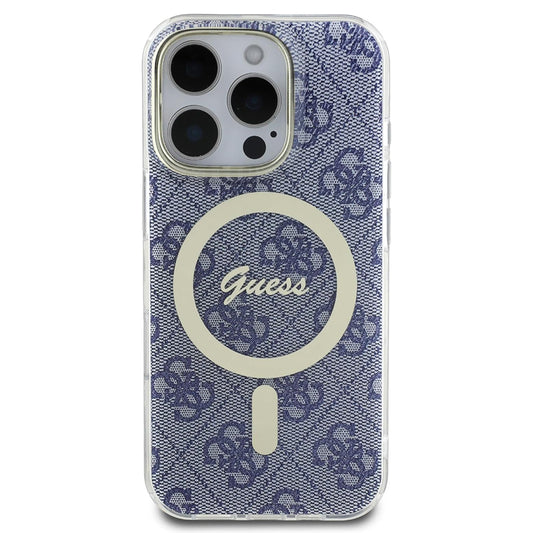 Husa MagSafe pentru Apple iPhone 16, Guess, IML 4G, Albastra