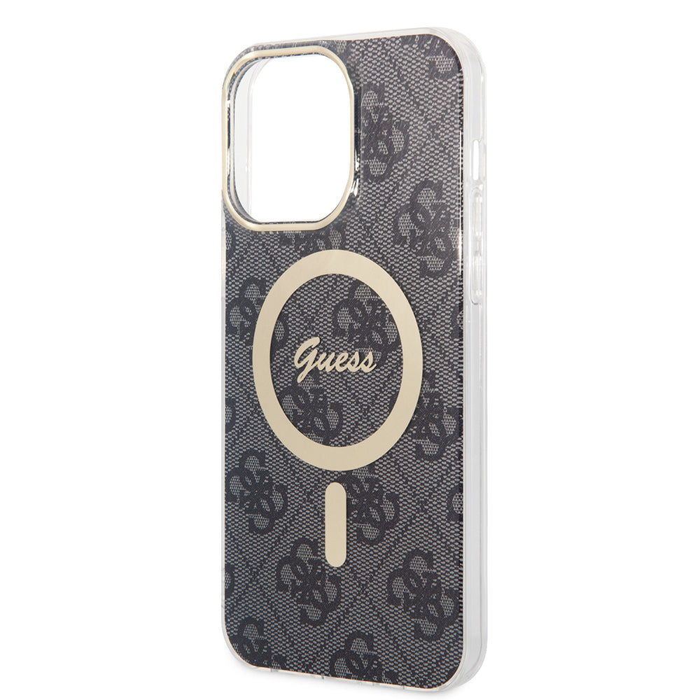 Husa MagSafe pentru Apple iPhone 16, Guess, IML 4G, Neagra