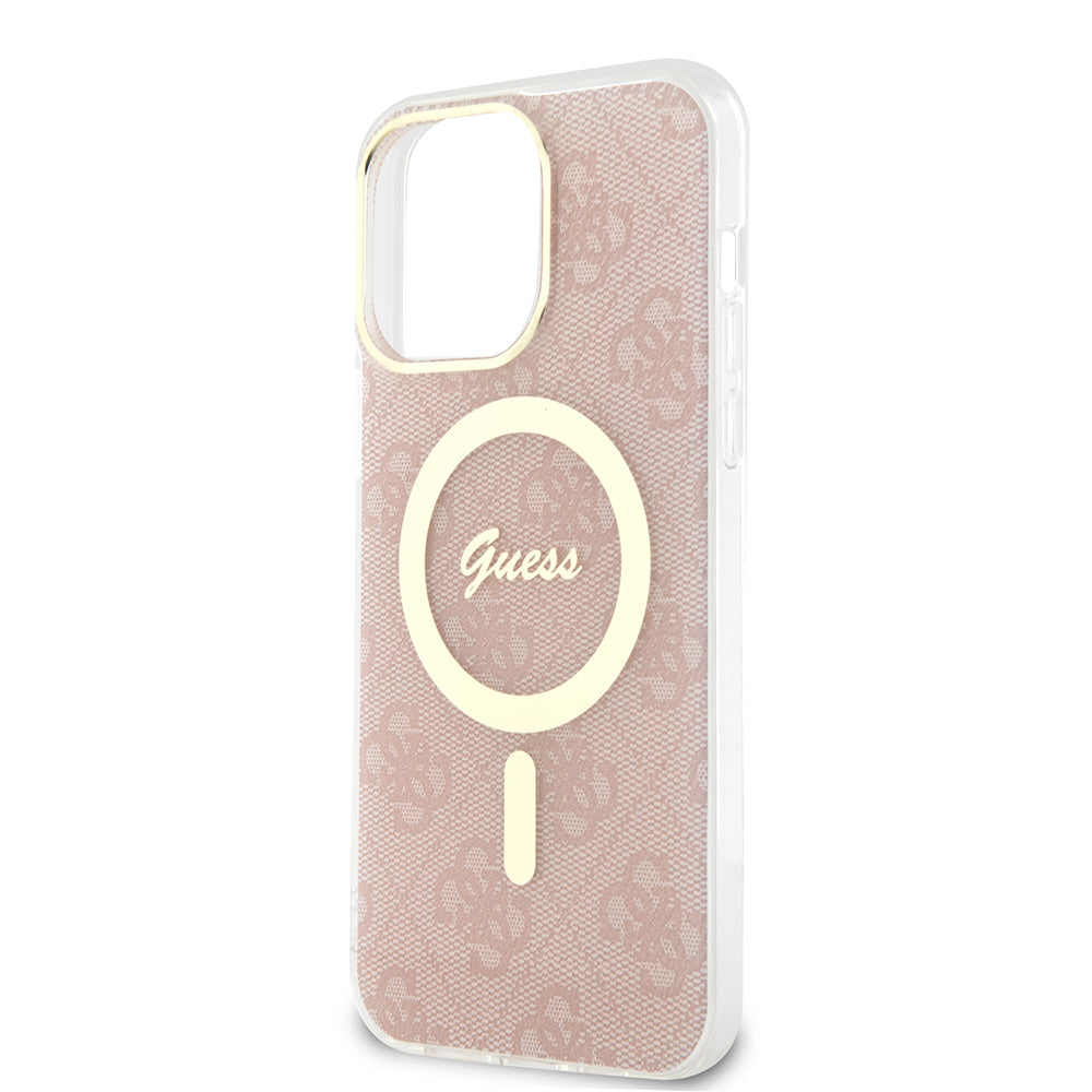 Husa MagSafe pentru Apple iPhone 16, Guess, IML 4G, Roz