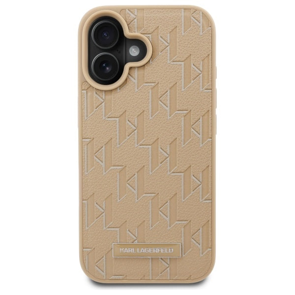 Husa MagSafe pentru Apple iPhone 16, Karl Lagerfeld, Hot Stamp, Bej