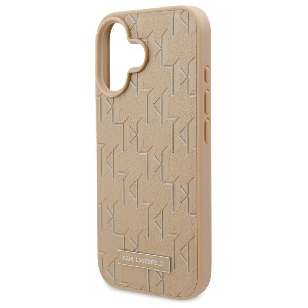 Husa MagSafe pentru Apple iPhone 16, Karl Lagerfeld, Hot Stamp, Bej