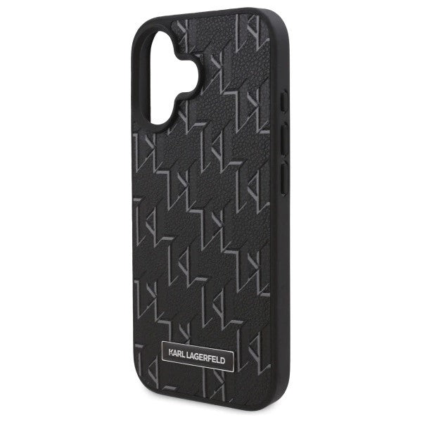 Husa MagSafe pentru Apple iPhone 16, Karl Lagerfeld, Hot Stamp, Neagra