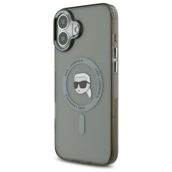 Husa MagSafe pentru Apple iPhone 16 Plus, Karl Lagerfeld, IML Karl's Head, Neagra