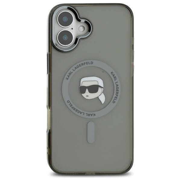 Husa MagSafe pentru Apple iPhone 16 Plus, Karl Lagerfeld, IML Karl's Head, Neagra