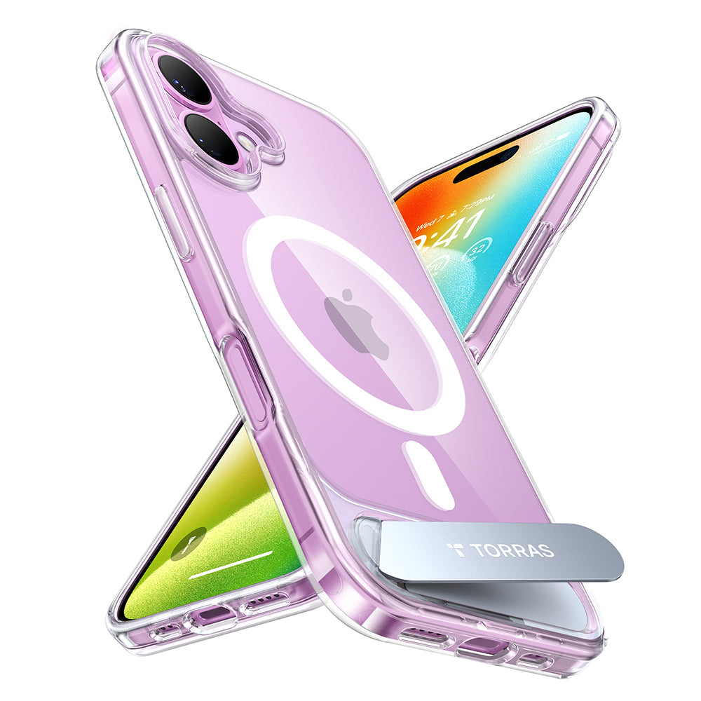 Husa MagSafe pentru Apple iPhone 16 Plus, Torras, Pstand, Transparenta