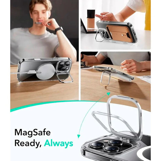 Husa MagSafe pentru Apple iPhone 16 Pro Max, ESR, Classic Hybrid Kickstand Slide, Transparenta