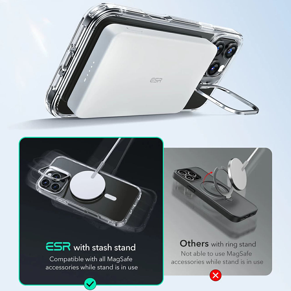 Husa MagSafe pentru Apple iPhone 16 Pro Max, ESR, Classic Hybrid Kickstand, Transparenta