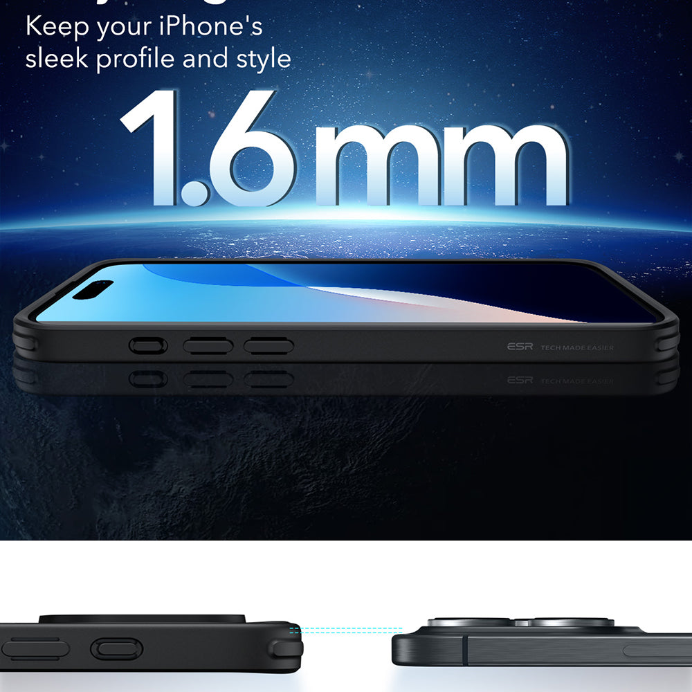 Husa MagSafe pentru Apple iPhone 16 Pro Max, ESR, Classic Hybrid, Neagra Transparenta