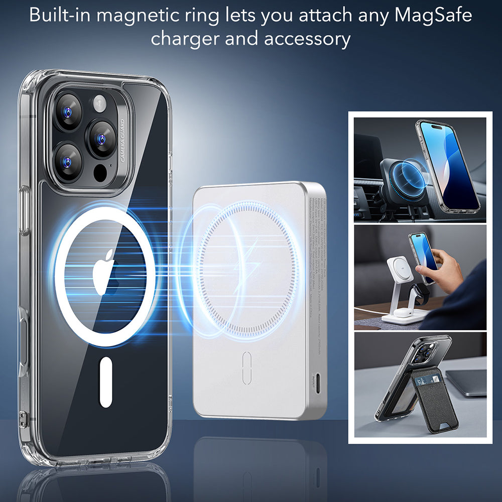 Husa MagSafe pentru Apple iPhone 16 Pro Max, ESR, Classic Hybrid, Transparenta