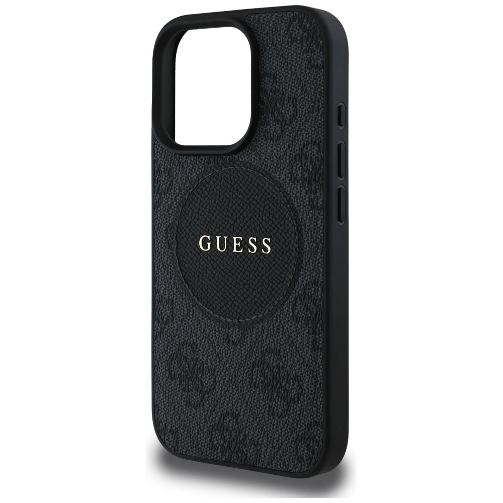 Husa MagSafe pentru Apple iPhone 16 Pro Max, Guess, 4G Circle Classic Logo, Neagra