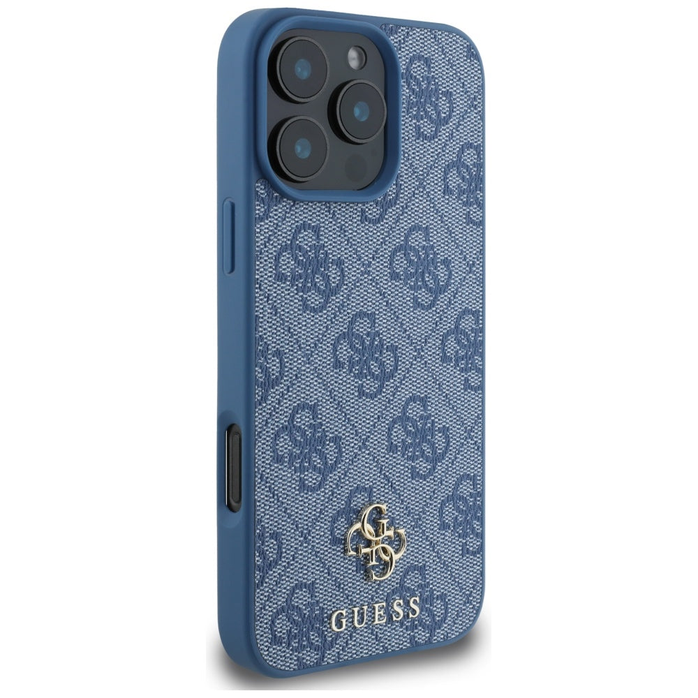Husa MagSafe pentru Apple iPhone 16 Pro Max, Guess, 4G Small and Classic Logo, Albastra