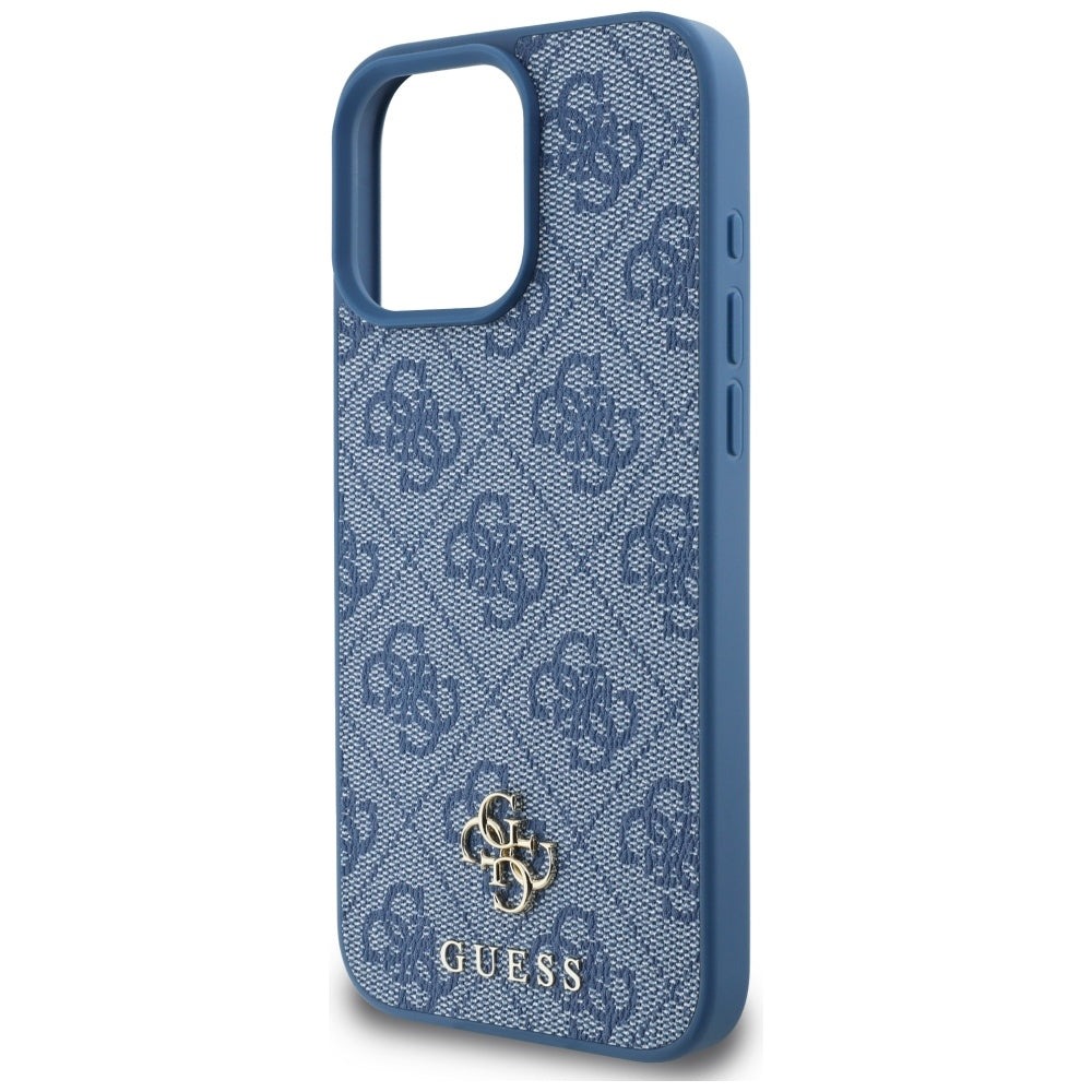 Husa MagSafe pentru Apple iPhone 16 Pro Max, Guess, 4G Small and Classic Logo, Albastra