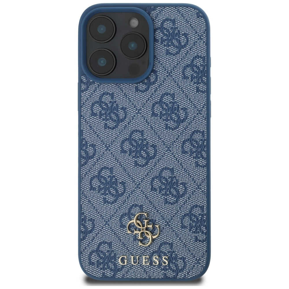 Husa MagSafe pentru Apple iPhone 16 Pro Max, Guess, 4G Small and Classic Logo, Albastra