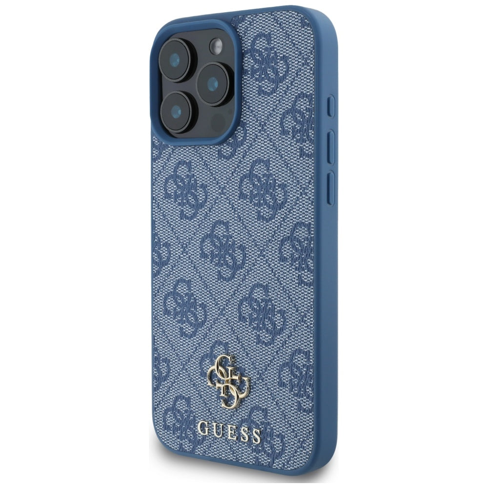 Husa MagSafe pentru Apple iPhone 16 Pro Max, Guess, 4G Small and Classic Logo, Albastra
