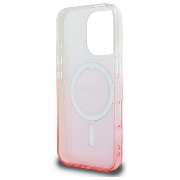 Husa MagSafe pentru Apple iPhone 16 Pro Max, Guess, IML Glitter Gradient, Roz