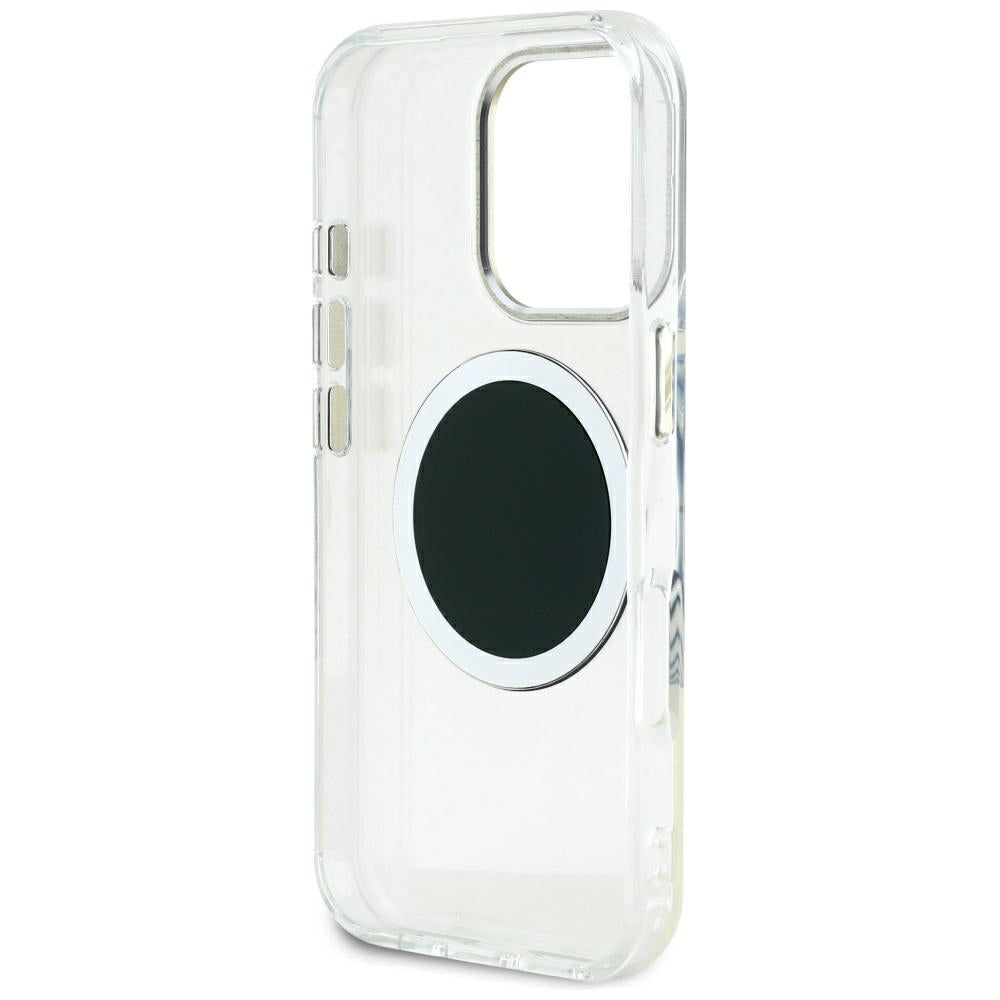 Husa MagSafe pentru Apple iPhone 16 Pro Max, Guess, IML Metal Colored Circle, Neagra