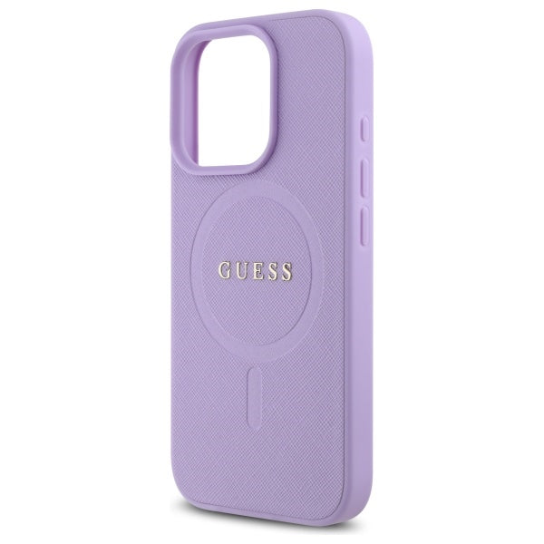Husa MagSafe pentru Apple iPhone 16 Pro Max, Guess, Saffiano, Mov