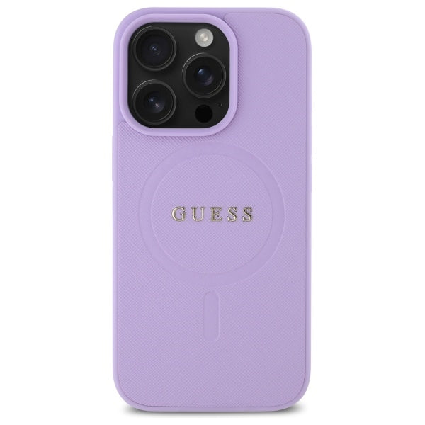 Husa MagSafe pentru Apple iPhone 16 Pro Max, Guess, Saffiano, Mov