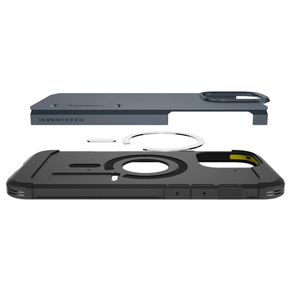 Husa MagSafe pentru Apple iPhone 16 Pro Max, Spigen, Tough Armor, Albastra ACS08014