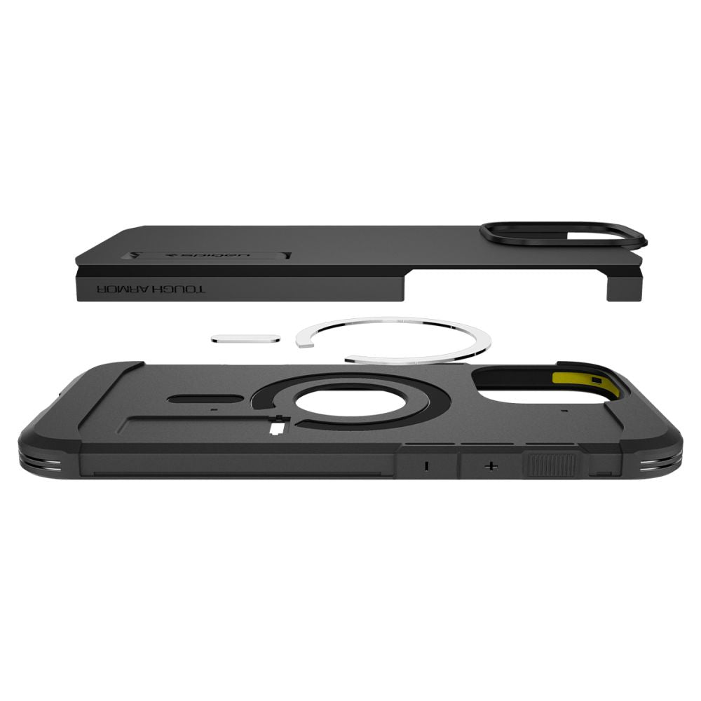 Husa MagSafe pentru Apple iPhone 16 Pro Max, Spigen, Tough Armor, Neagra