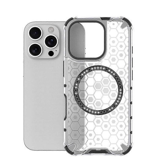 Husa MagSafe pentru Apple iPhone 16 Pro Max, Techsuit, HoneyComb Shield, Alba