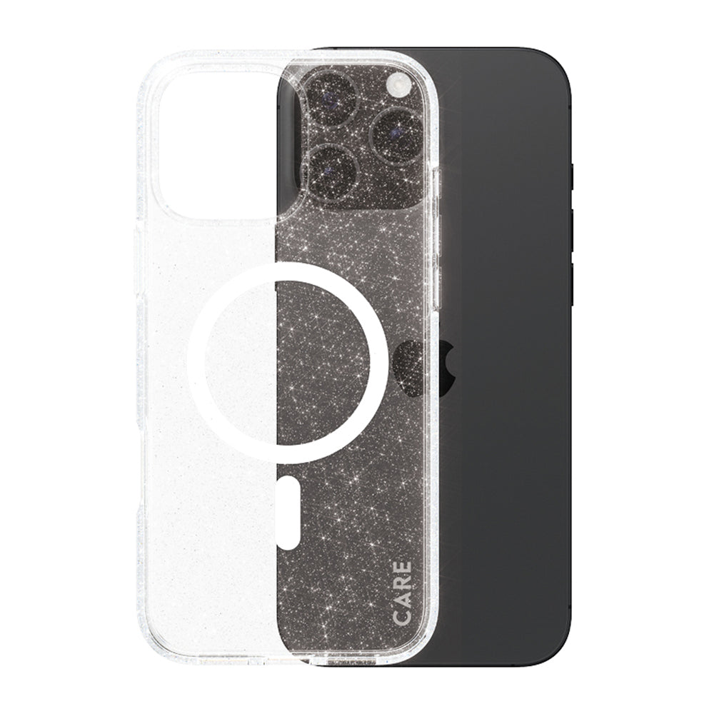 Husa MagSafe pentru Apple iPhone 16 Pro, PanzerGlass, Care Urban Combat Star Lit, Transparenta Alba