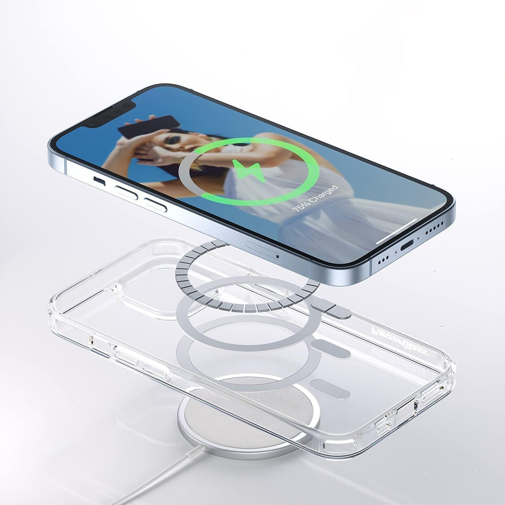 Husa MagSafe pentru Apple iPhone 16 Pro, PanzerGlass, HardCase, Transparenta Alba