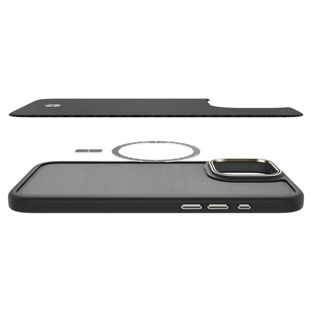 Husa MagSafe pentru Apple iPhone 16 Pro, Spigen, Enzo Aramid, Neagra