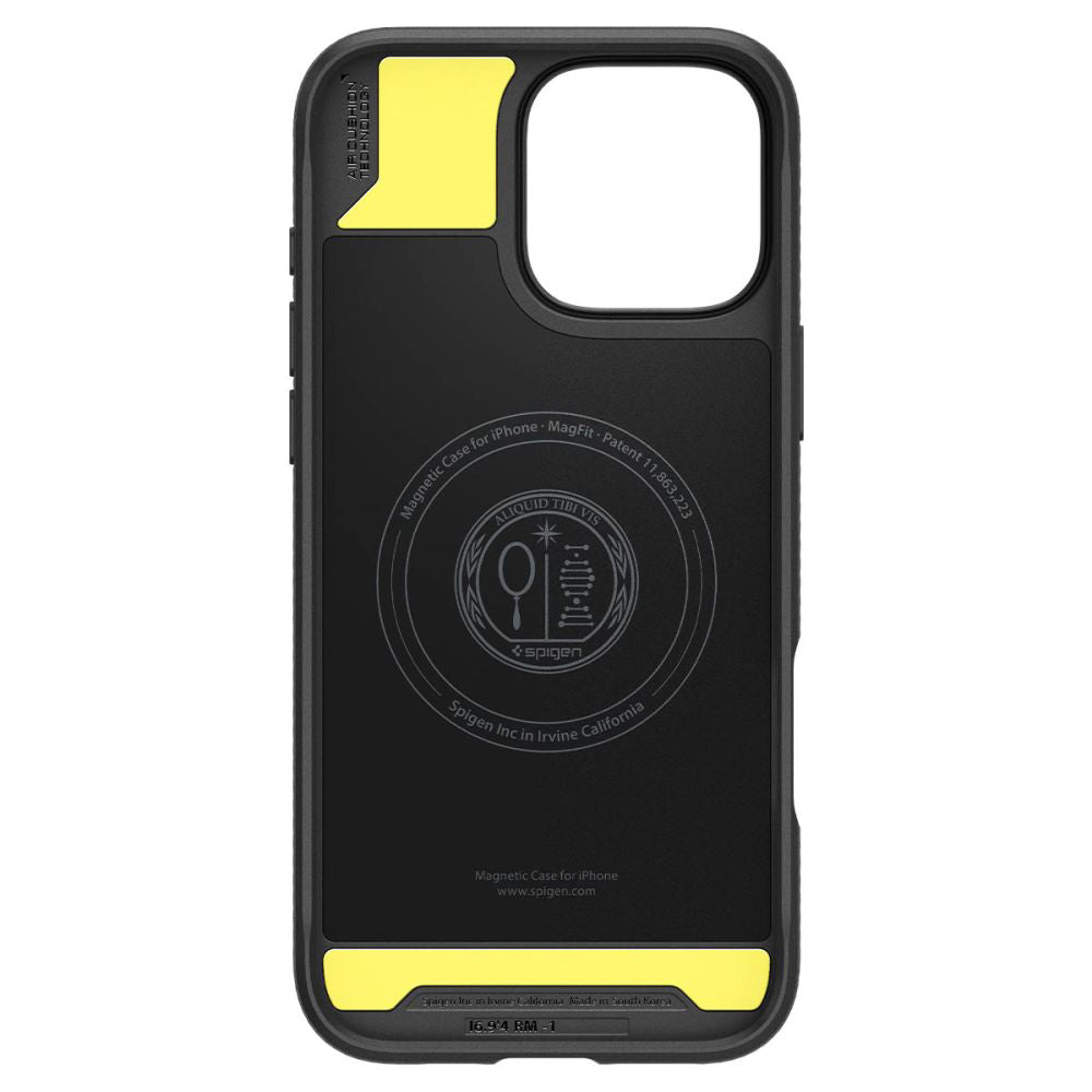 Husa MagSafe pentru Apple iPhone 16 Pro, Spigen, Rugged Armor, Neagra Mata ACS08115