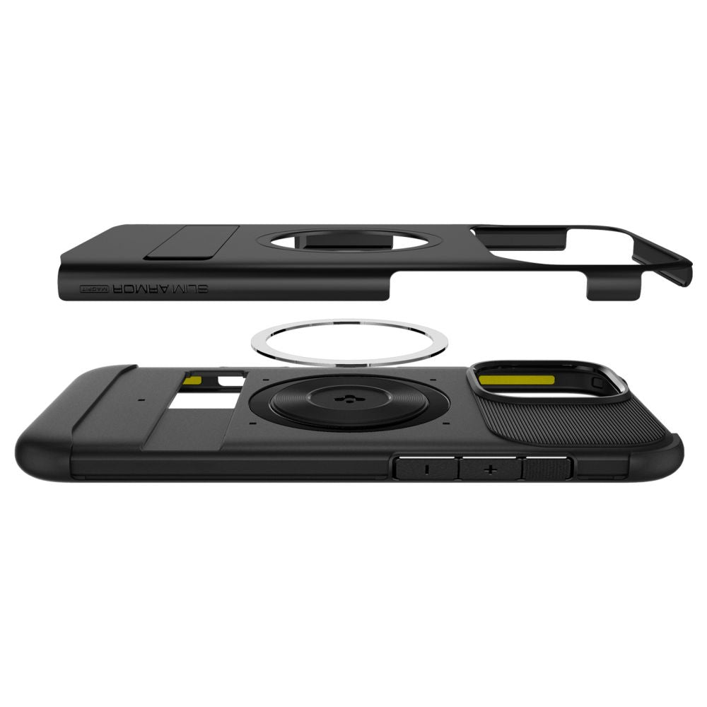 Husa MagSafe pentru Apple iPhone 16 Pro, Spigen, Slim Armor, Neagra ACS08164