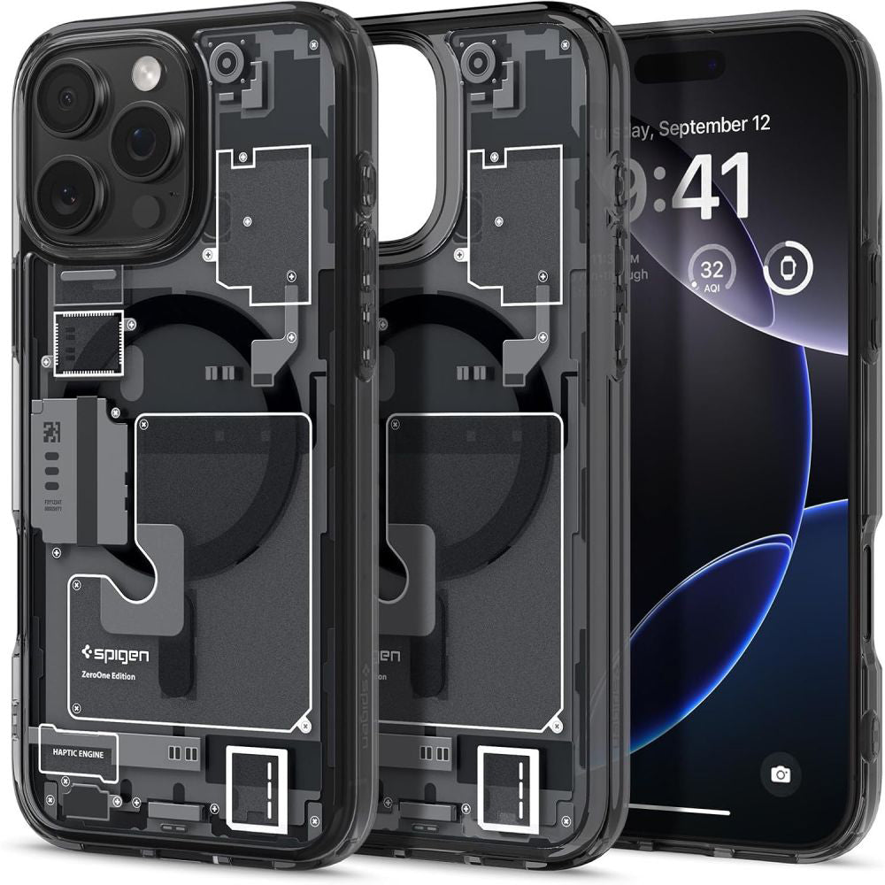 Husa MagSafe pentru Apple iPhone 16 Pro, Spigen, Ultra Hybrid Zero One, Neagra Mata ACS08135