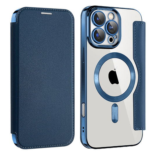Husa MagSafe pentru Apple iPhone 16 Pro, Techsuit, SmartMag Book, Albastra