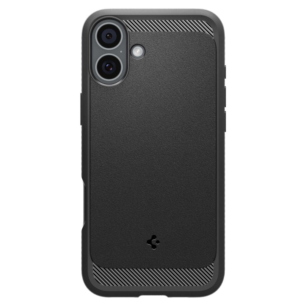 Husa MagSafe pentru Apple iPhone 16, Spigen, Rugged Armor, Neagra Mata