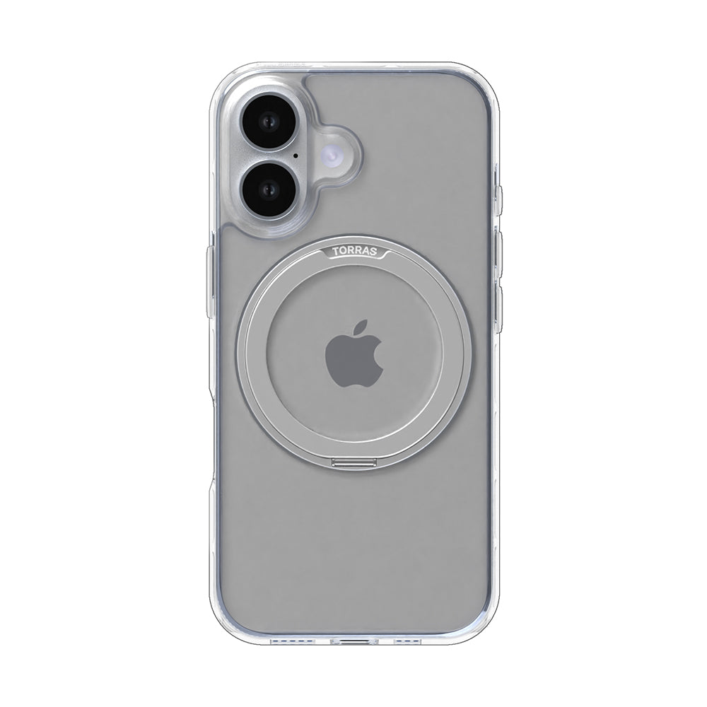 Husa MagSafe pentru Apple iPhone 16, Torras, Ostand Pro, Transparenta