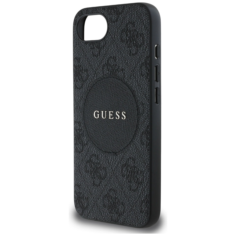Husa MagSafe pentru Apple iPhone 17e / 16e, Guess, 4G Circle Classic Logo, Maro