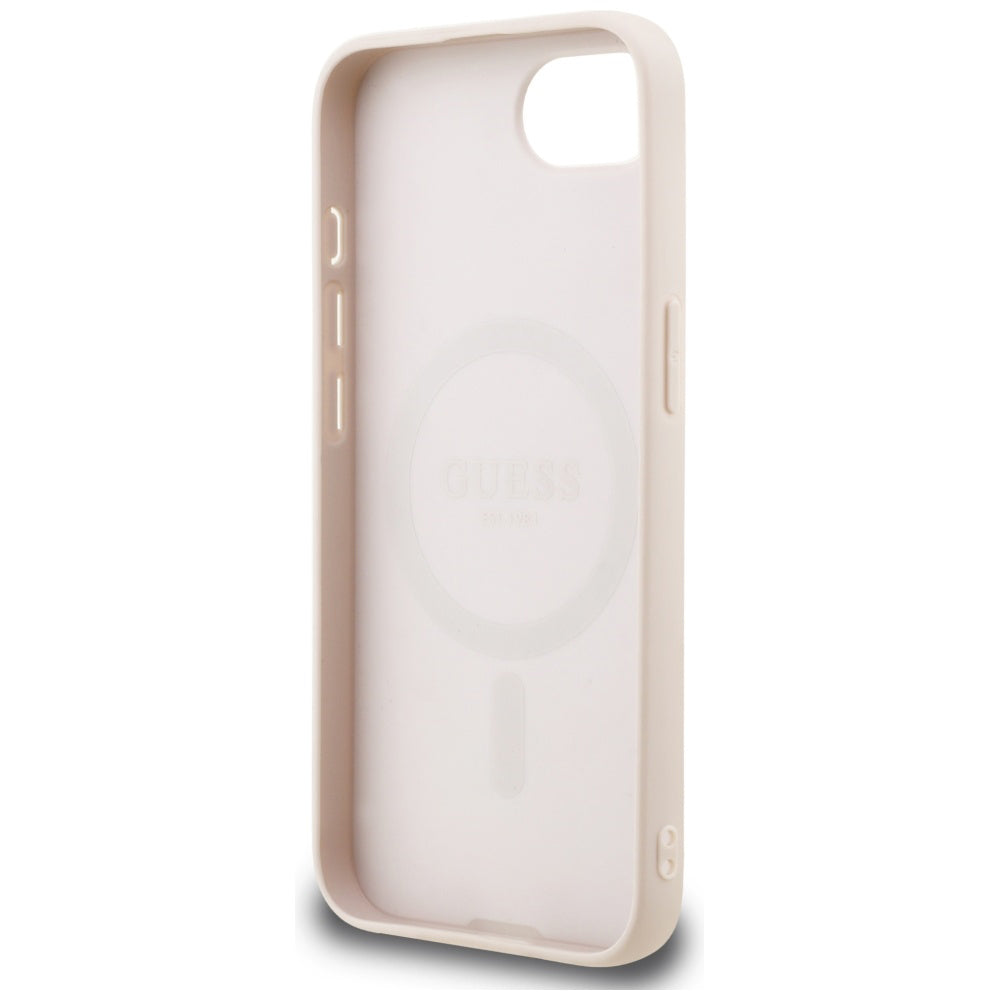 Husa MagSafe pentru Apple iPhone 17e / 16e, Guess, 4G Classic, Roz