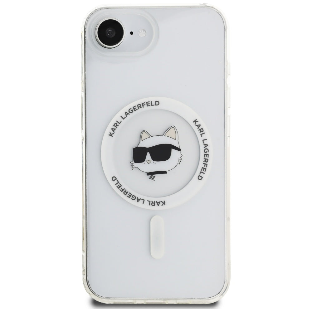 Husa MagSafe pentru Apple iPhone 17e / 16e, Karl Lagerfeld, IML Choupette's Head, Alba
