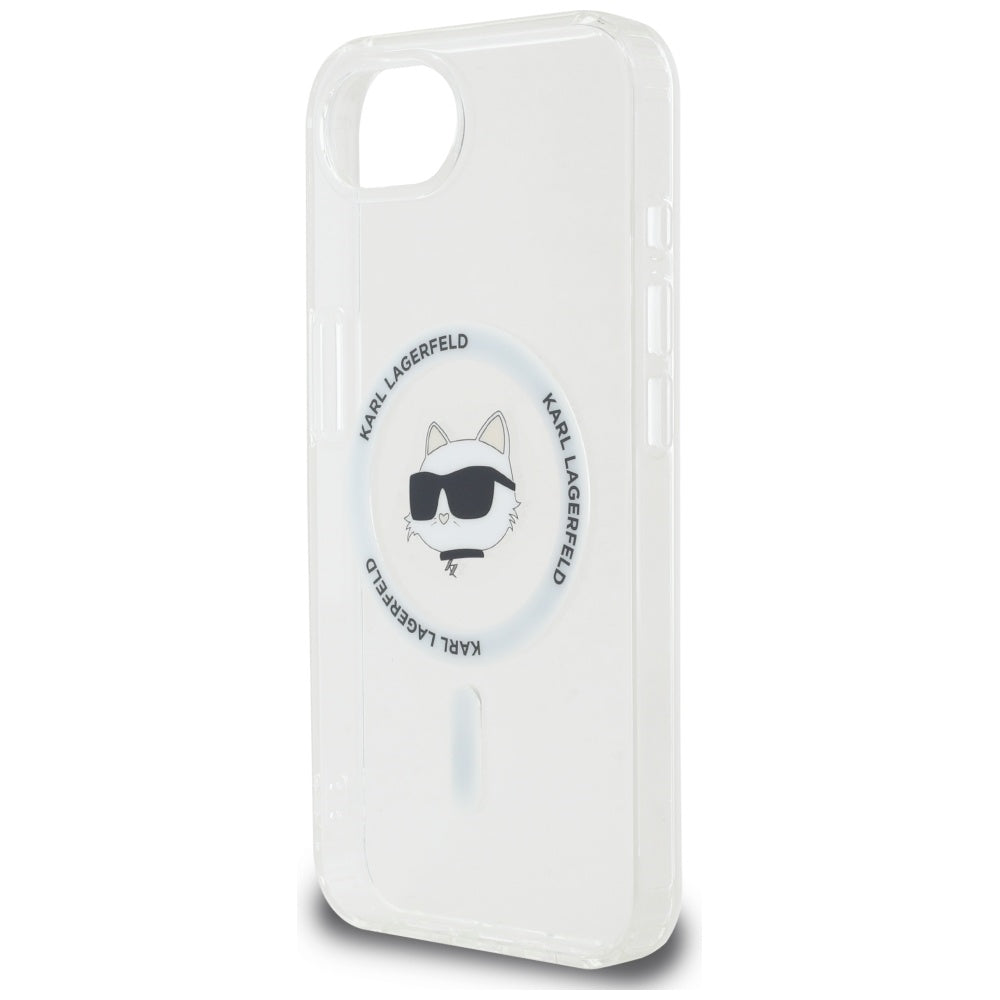 Husa MagSafe pentru Apple iPhone 17e / 16e, Karl Lagerfeld, IML Choupette's Head, Alba