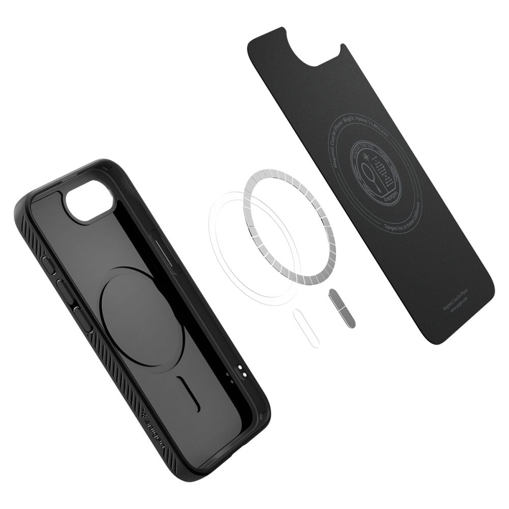 Husa MagSafe pentru Apple iPhone 17e / 16e, Spigen, Liquid Air, Neagra Mata ACS09151