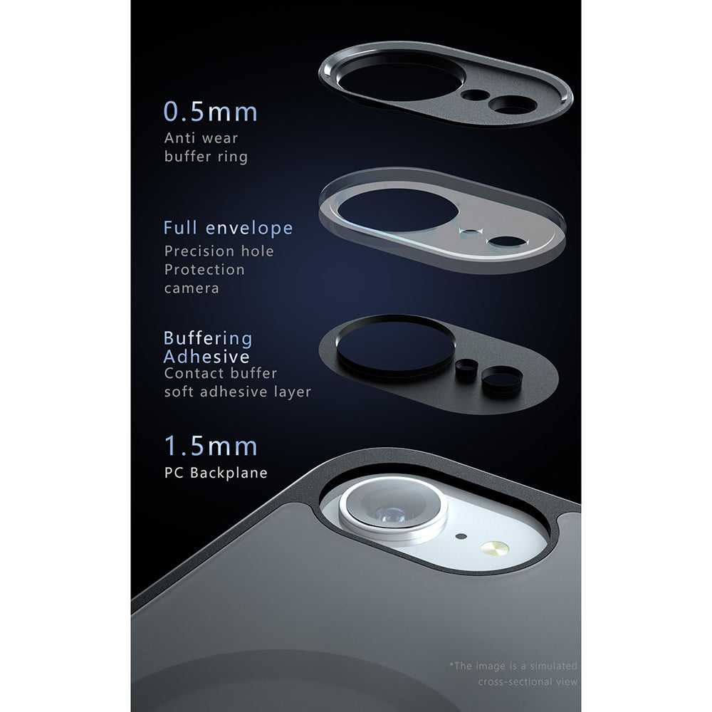 Husa MagSafe pentru Apple iPhone 17e / 16e, Techsuit, PureFrost, Neagra Satinata