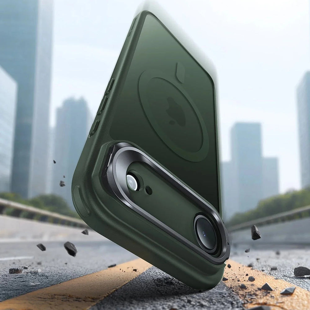 Husa MagSafe pentru Apple iPhone 17 Air, ESR, Classic Hybrid Kickstand, Verde Satinata