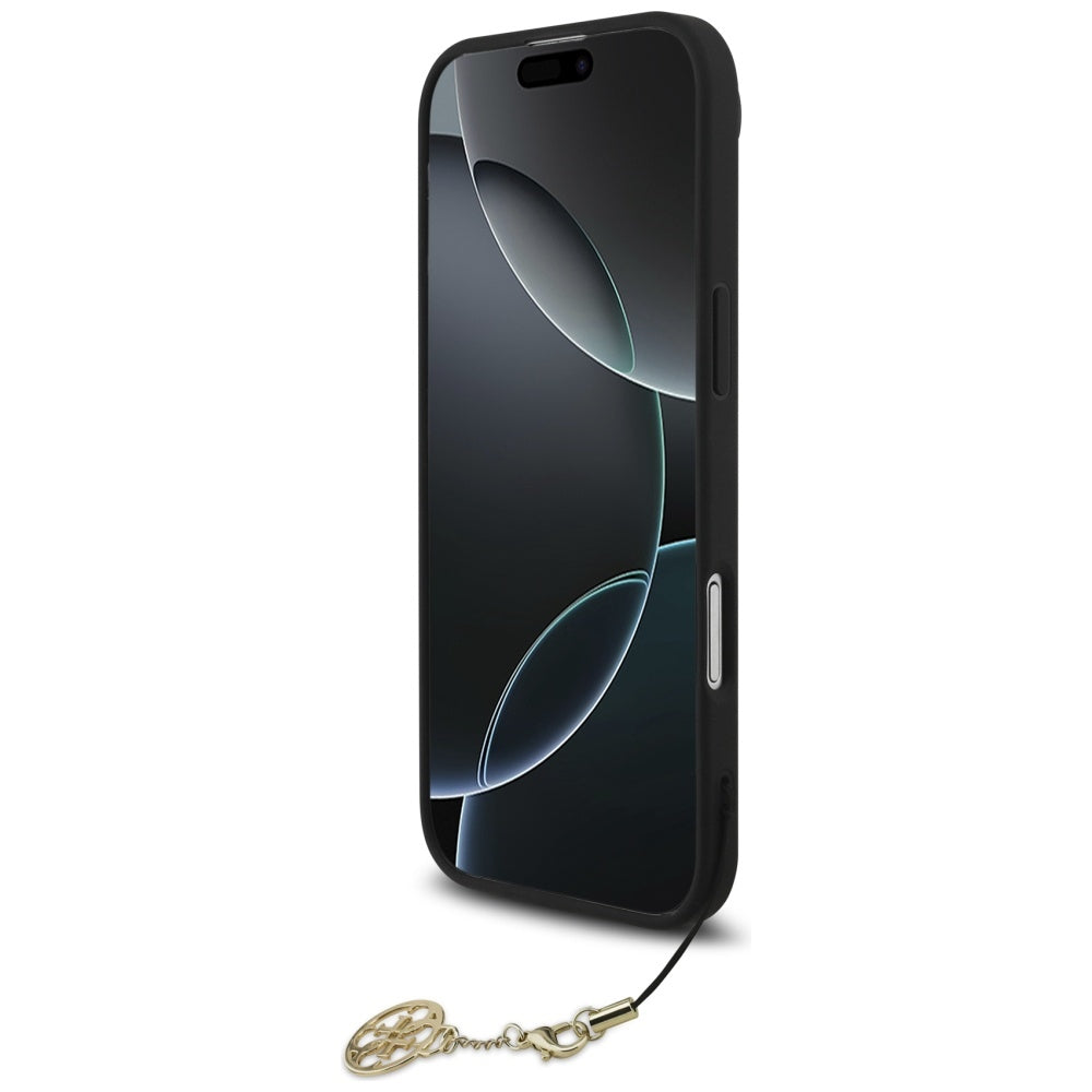 Husa MagSafe pentru Apple iPhone 17 Air, Guess, 4G Charm Cradle, Neagra