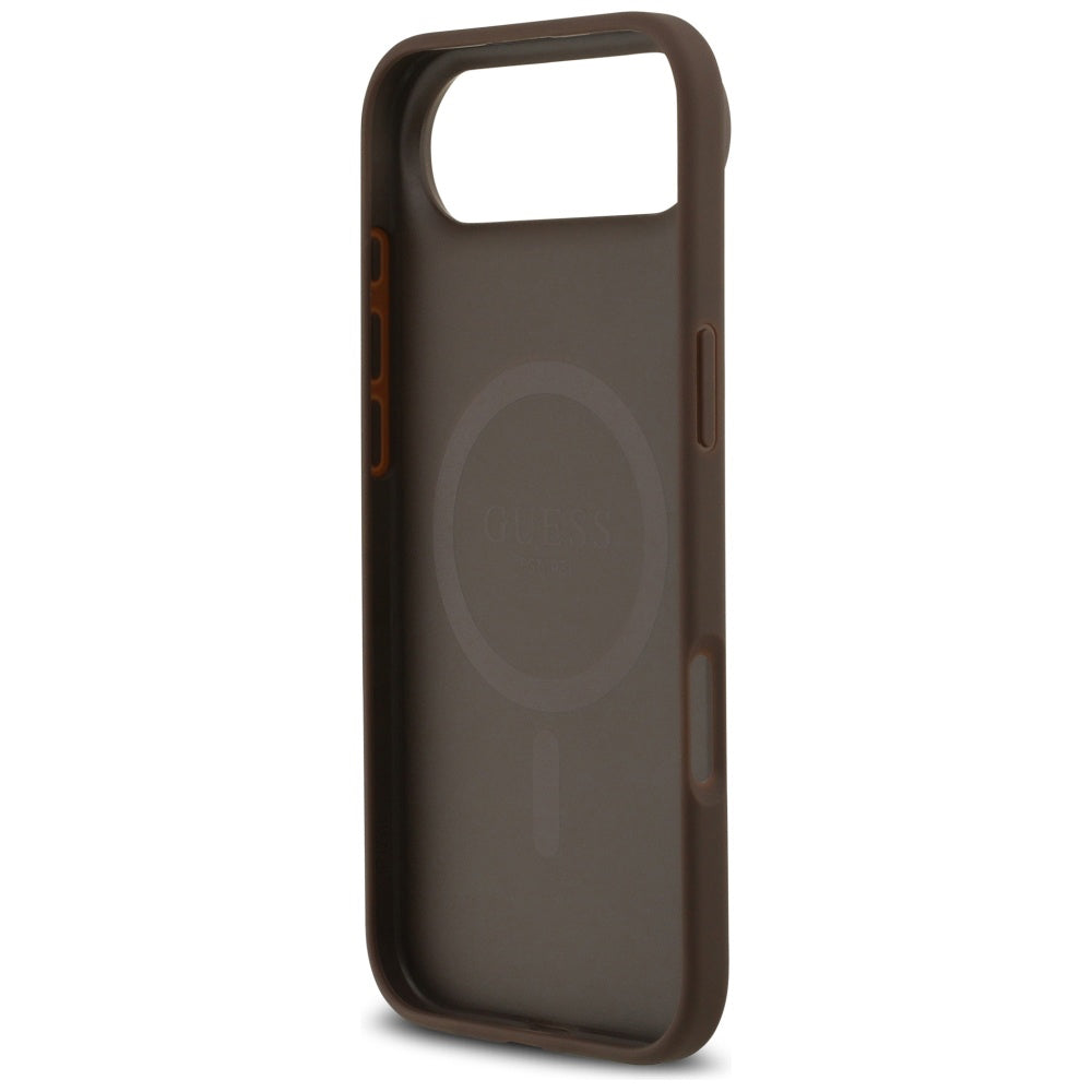 Husa MagSafe pentru Apple iPhone 17 Air, Guess, 4G Circle Classic Logo, Maro