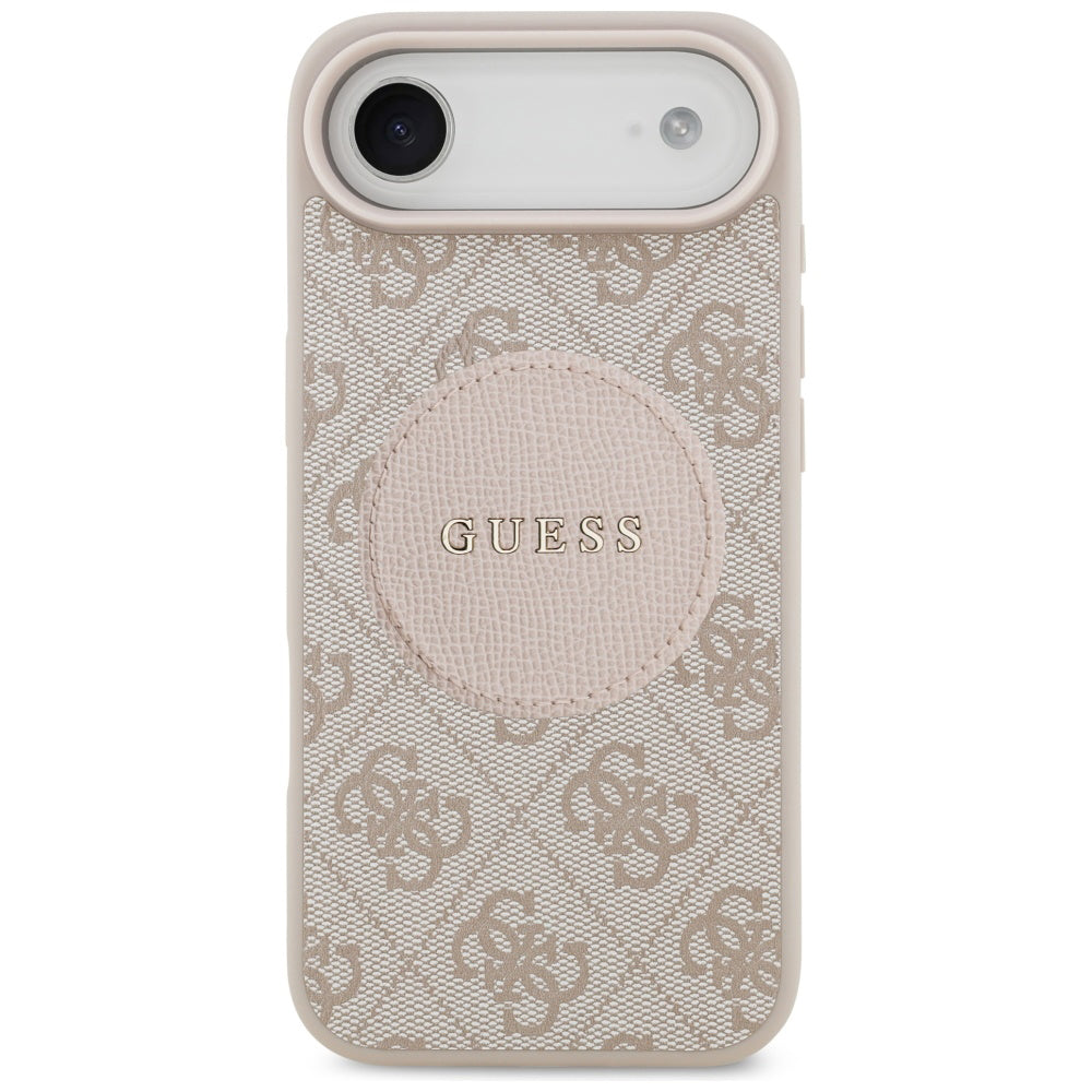 Husa MagSafe pentru Apple iPhone 17 Air, Guess, 4G Circle Classic Logo, Roz