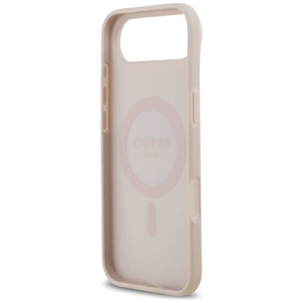 Husa MagSafe pentru Apple iPhone 17 Air, Guess, 4G Circle Classic Logo, Roz